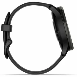 Garmin® vívomove® Trend Hybrid Smartwatch With Stainless-Steel Bezel And Silicone Band, Slate Bezel/Black Case
