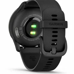 Garmin® vívomove® Trend Hybrid Smartwatch With Stainless-Steel Bezel And Silicone Band, Slate Bezel/Black Case