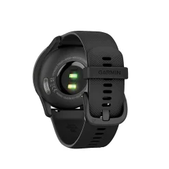 Garmin® vívomove® Trend Hybrid Smartwatch With Stainless-Steel Bezel And Silicone Band, Slate Bezel/Black Case