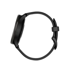Garmin® vívomove® Trend Hybrid Smartwatch With Stainless-Steel Bezel And Silicone Band, Slate Bezel/Black Case