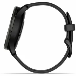 Garmin® vívomove® Trend Hybrid Smartwatch With Stainless-Steel Bezel And Silicone Band, Slate Bezel/Black Case