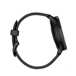 Garmin® vívomove® Trend Hybrid Smartwatch With Stainless-Steel Bezel And Silicone Band, Slate Bezel/Black Case