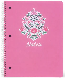 Gartner Studios Spiral Notebook, 8" x 10-1/2", 1 Subject, College Ruled, 70 Sheets, Blossoms Notes