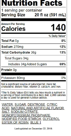 Gatorade Cool Blue, 20 Oz, Pack Of 24