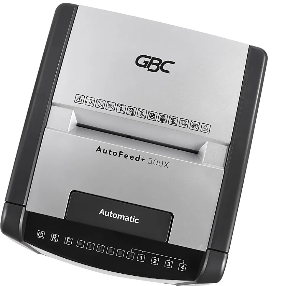 GBC AutoFeed+ Office Shredder, 300X, Super Cross-Cut, 300 Sheets - Continuous Shredder - Super Cross Cut - 10 Per Pass - - WSM1757608