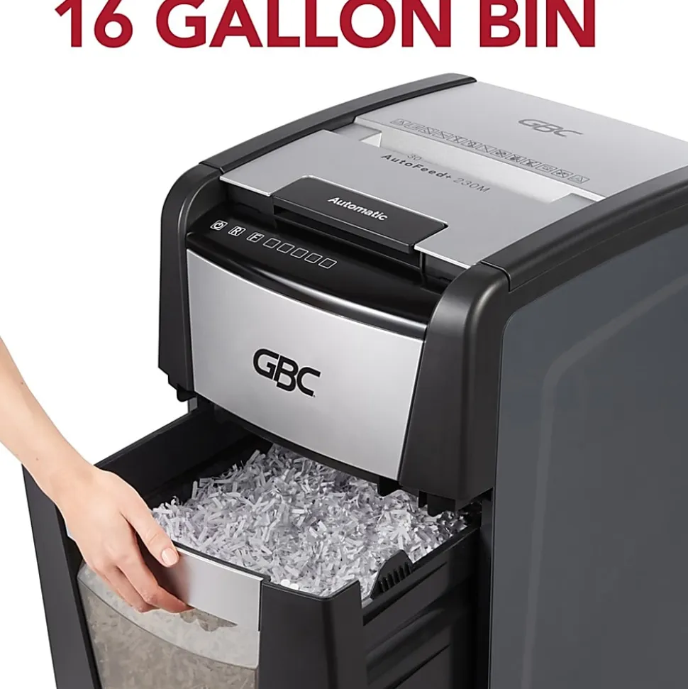 GBC AutoFeed+ Office Shredder, 300X, Super Cross-Cut, 300 Sheets - Continuous Shredder - Super Cross Cut - 10 Per Pass - - WSM1757608
