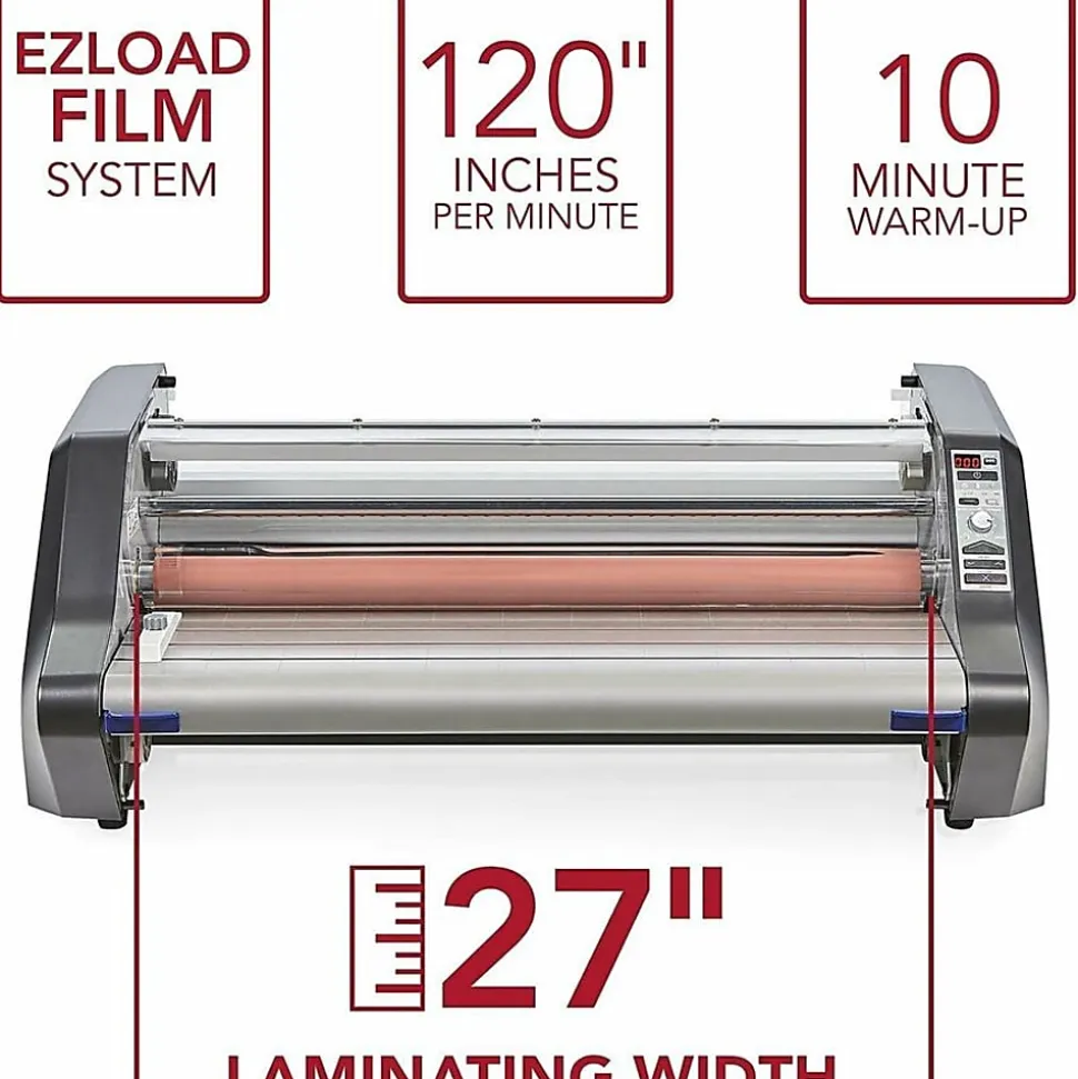 GBC Ultima 55 Thermal Roll EZ Load Laminator, Roll, 27" Lamination Width, 1" Core Diameter, 14"H x 35"W x 21"D