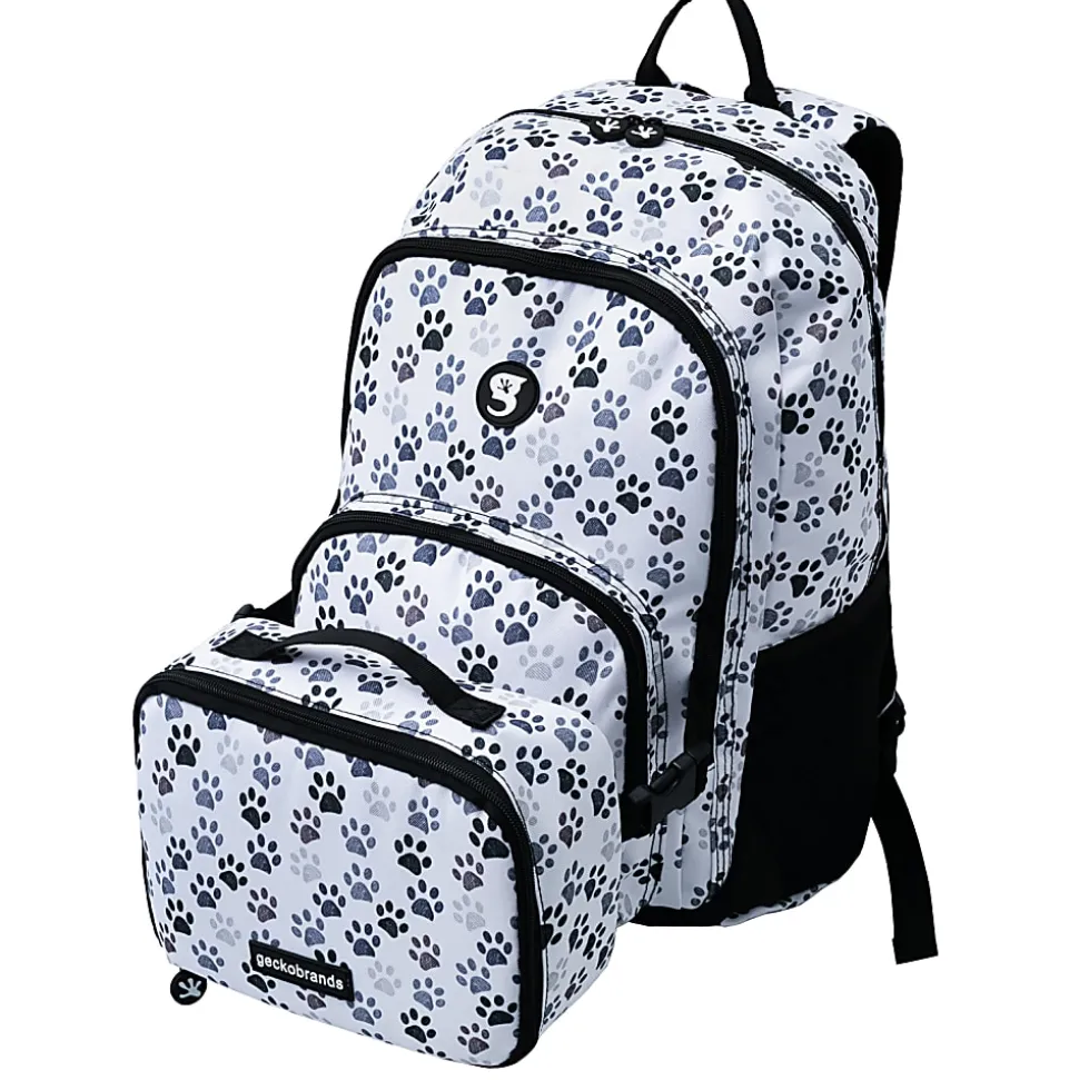 Geckobrands Foundation Backpack And Lunch Box Sets, Paws
