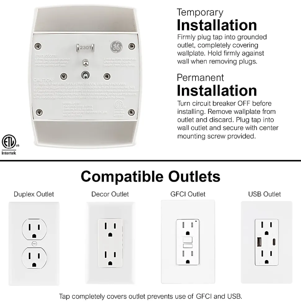 GE Grounding Hex Tap, White