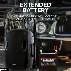 Gemini Portable Bluetooth PA Speaker With Integrated Mixer & Wired Microphone, Black, AS-15TOGO