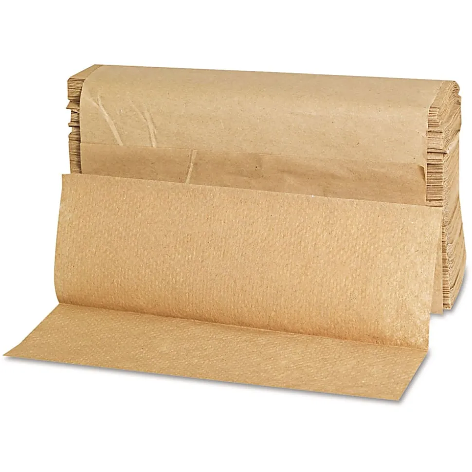 GEN Folded Paper Towels, Multifold, 9 x 9.45, Natural, 250 Towels/Pack, 16 Packs/Carton