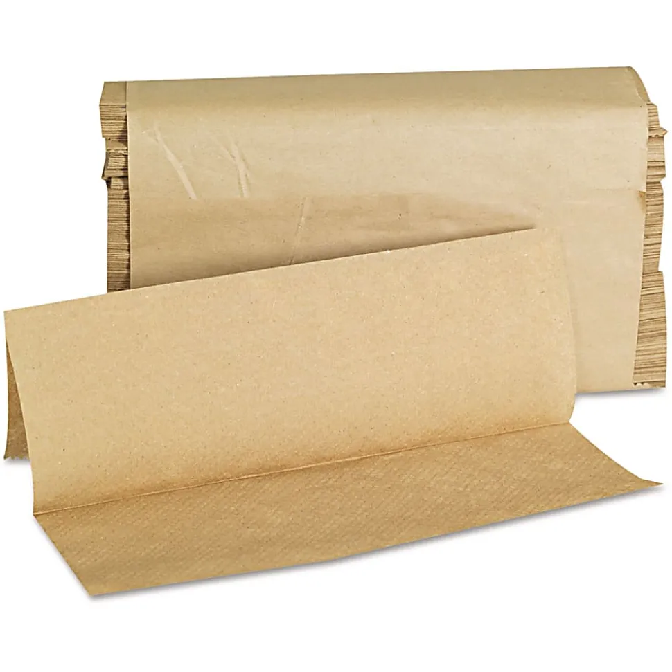 GEN Folded Paper Towels, Multifold, 9 x 9.45, Natural, 250 Towels/Pack, 16 Packs/Carton