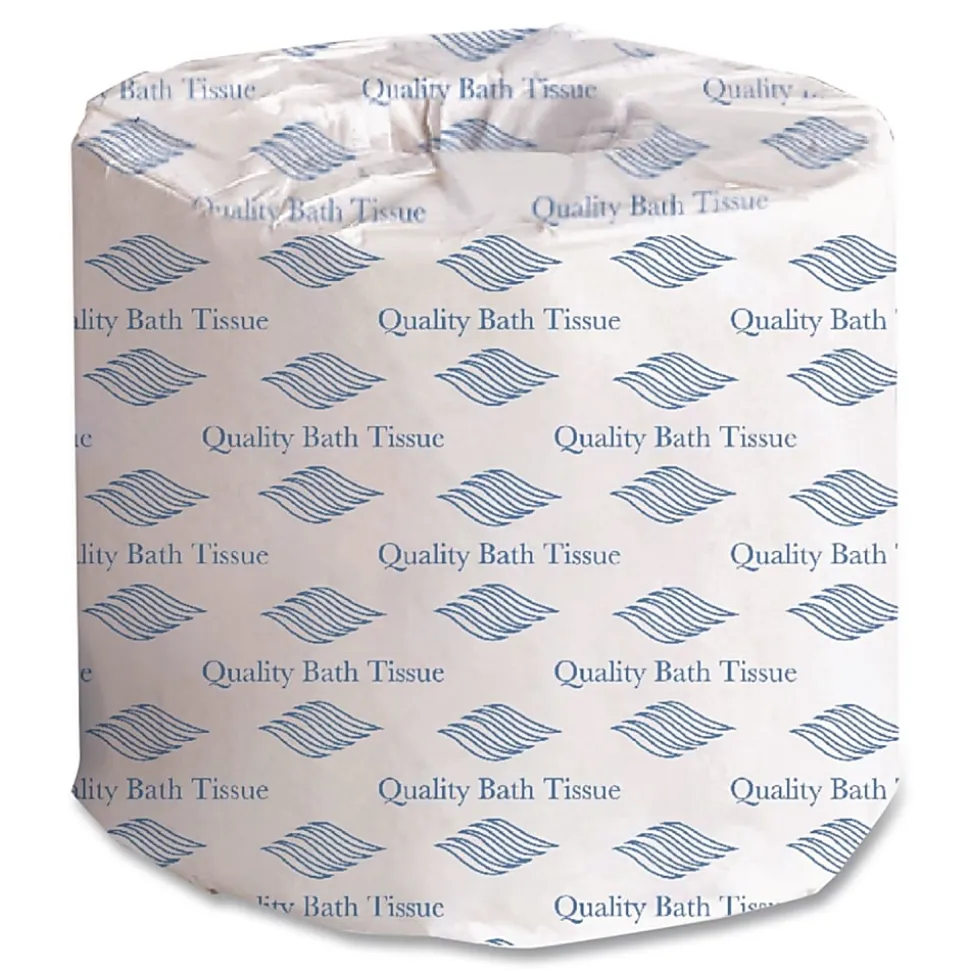 GEN Standard Bath Tissue, Septic Safe, Individually Wrapped Rolls, 1-Ply, White, 1,000 Sheets/Roll, 96 Wrapped Rolls/Carton