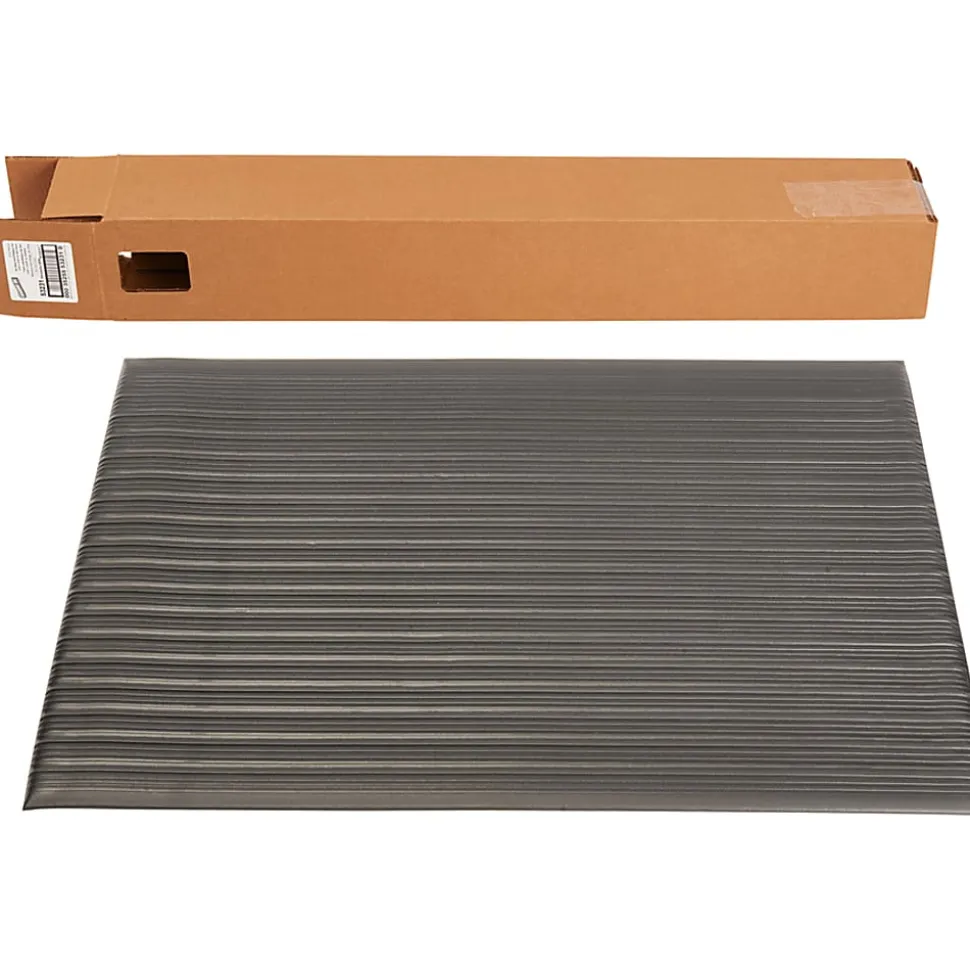 Genuine Joe Air Step Anti-Fatigue Mat, 2' x 3', Black