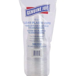 Genuine Joe Clear Plastic Cups - 25 - 10 fl oz - 500 / Carton - Clear - Plastic - Cold Drink, Beverage