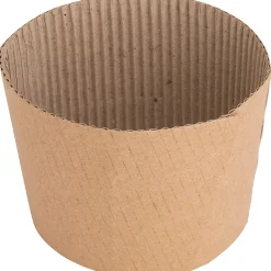Genuine Joe Corrugated Hot Cup Sleeves, Brown, Pack Of 50