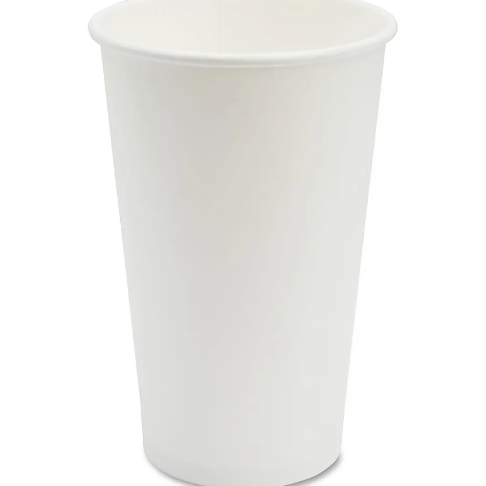 Genuine Joe Disposable Hot Cup - 50 - 16 fl oz - 1000 / Carton - White - Coffee, Hot Drink