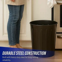 Genuine Joe 6-Gallon Fire-Safe Trash Can, Black