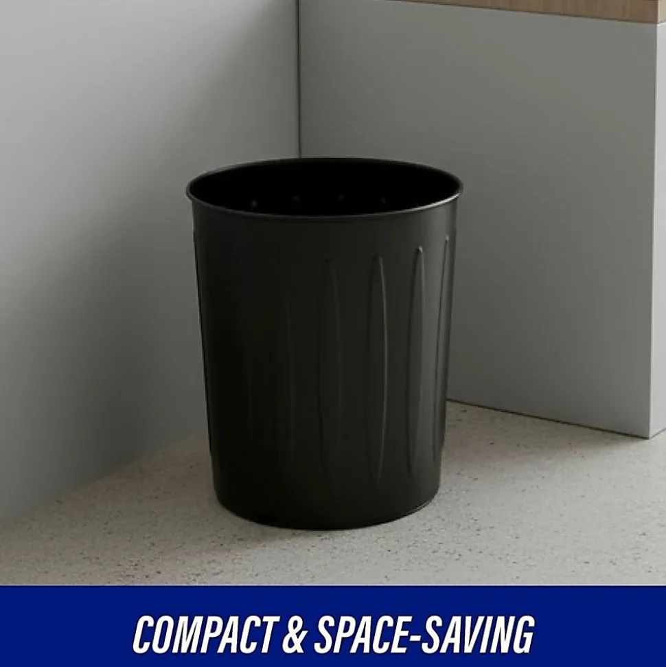 Genuine Joe 6-Gallon Fire-Safe Trash Can, Black