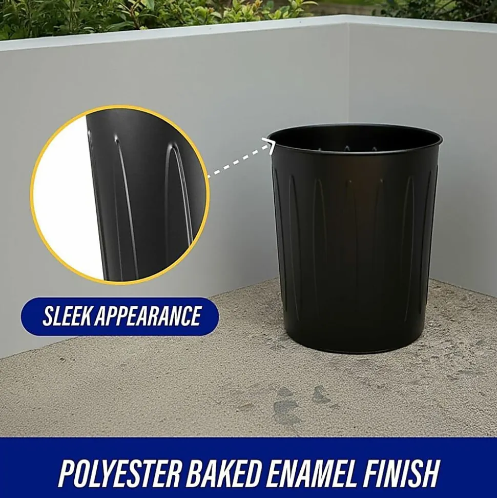 Genuine Joe 6-Gallon Fire-Safe Trash Can, Black