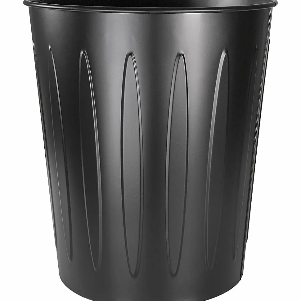 Genuine Joe 6-Gallon Fire-Safe Trash Can, Black