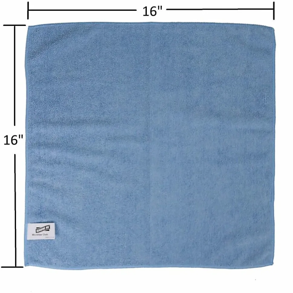 Genuine Joe General Purpose Microfiber Cloth - For Multipurpose - Cloth - 16"x16"- Chemical Resistant, Oi - 39506