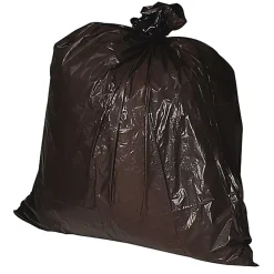 Genuine Joe Heavy-Duty Trash Bags, 1.5mil, 30 Gallons, Brown, Box Of 100