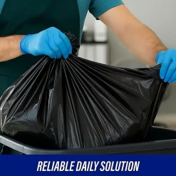 Genuine Joe Heavy-Duty Trash Bags, 1.5mil, 30 Gallons, Brown, Box Of 100