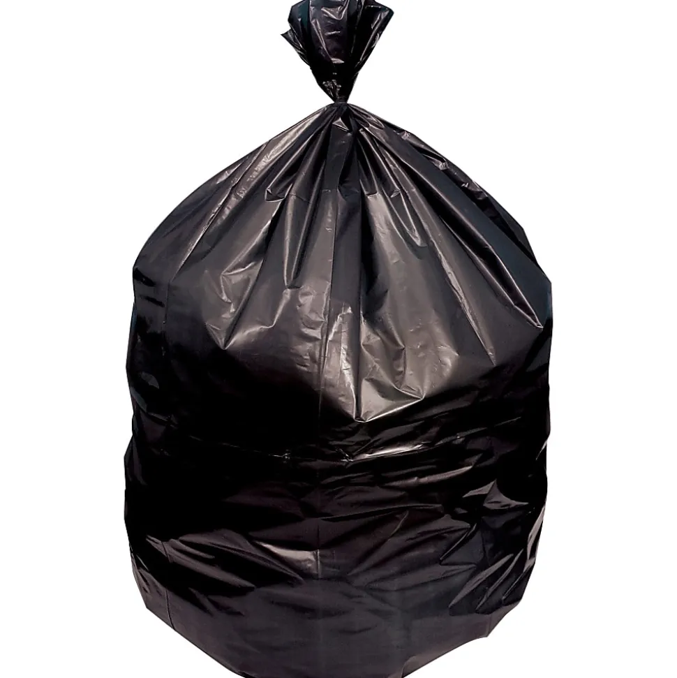 Genuine Joe Heavy Duty Trash Can Liners, 60 gal Capacity, 38"x 58"x2 mil (51 Micron) Thickness, Low Density, 100 Count - 02861