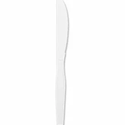 Genuine Joe Heavy/Medium-Weight Polystyrene Knives, White, Box Of 100