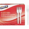 Genuine Joe Heavy/Medium-Weight Polystyrene Forks, White, Box Of 100