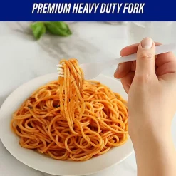 Genuine Joe Heavy/Medium-Weight Polystyrene Forks, White, Box Of 100