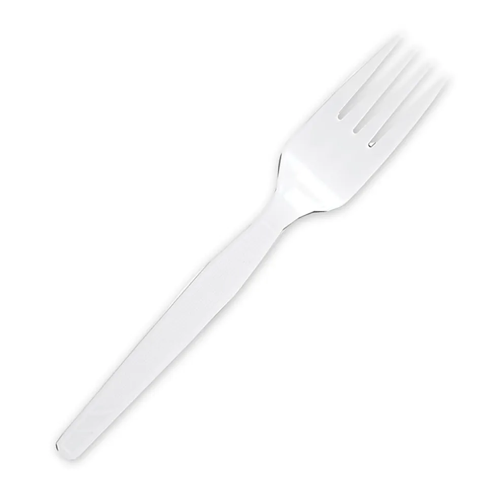 Genuine Joe Heavy/Medium-Weight Polystyrene Forks, White, Box Of 100