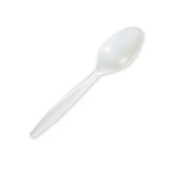 Genuine Joe Heavy/Medium-Weight Polypropylene Spoons, White, Box Of 1,000