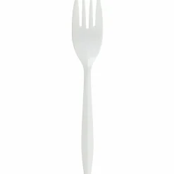 Genuine Joe Heavy/Medium-Weight Polypropylene Forks, White, Box Of 1,000