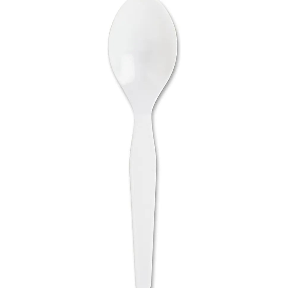 Genuine Joe Heavyweight Disposable Spoons - 1 Piece(s) - Spoon - 1 x Spoon - Disposable - White - 1000/Carton
