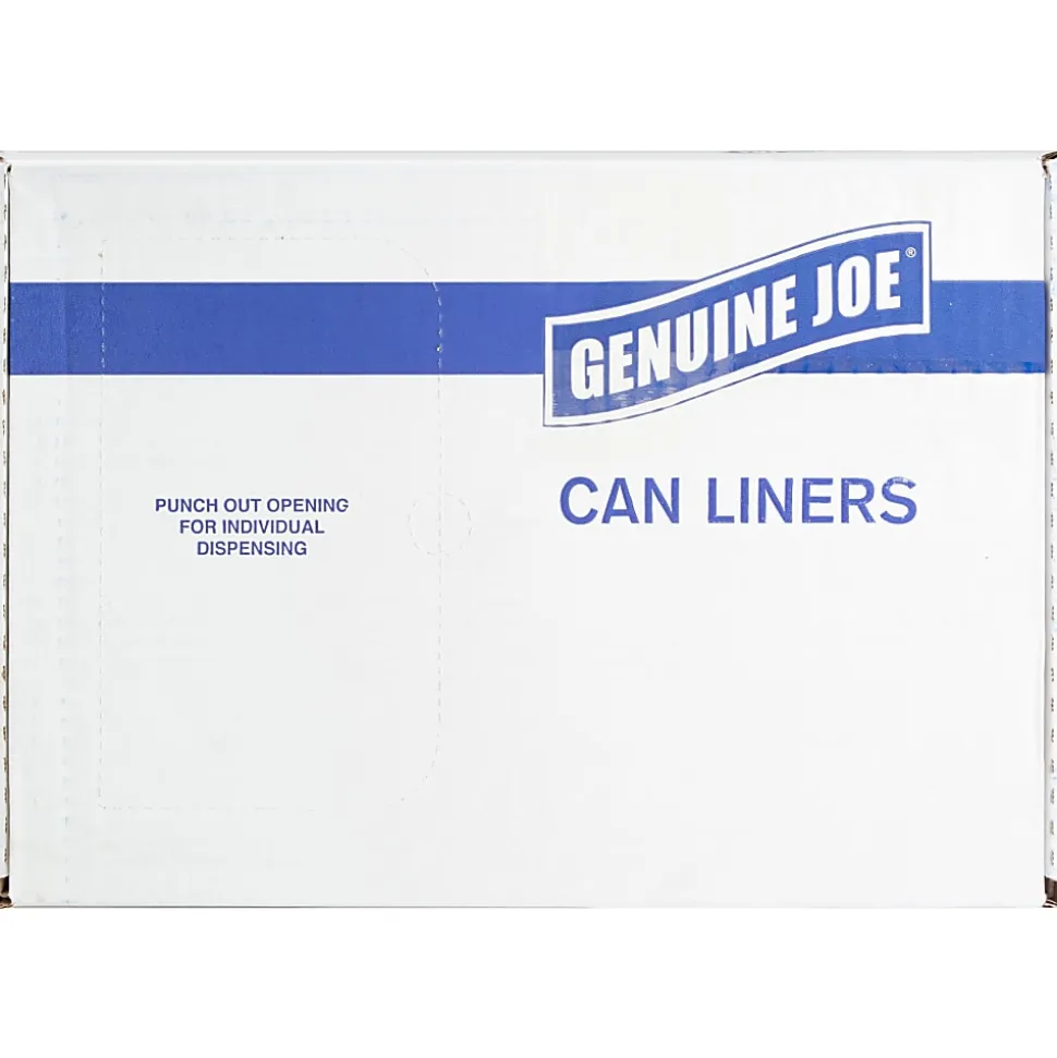 Genuine Joe High-Density Can Liners, 0.63 mil, 16 Gallons, 24" x 33", Clear, Box Of 1,000 Liners