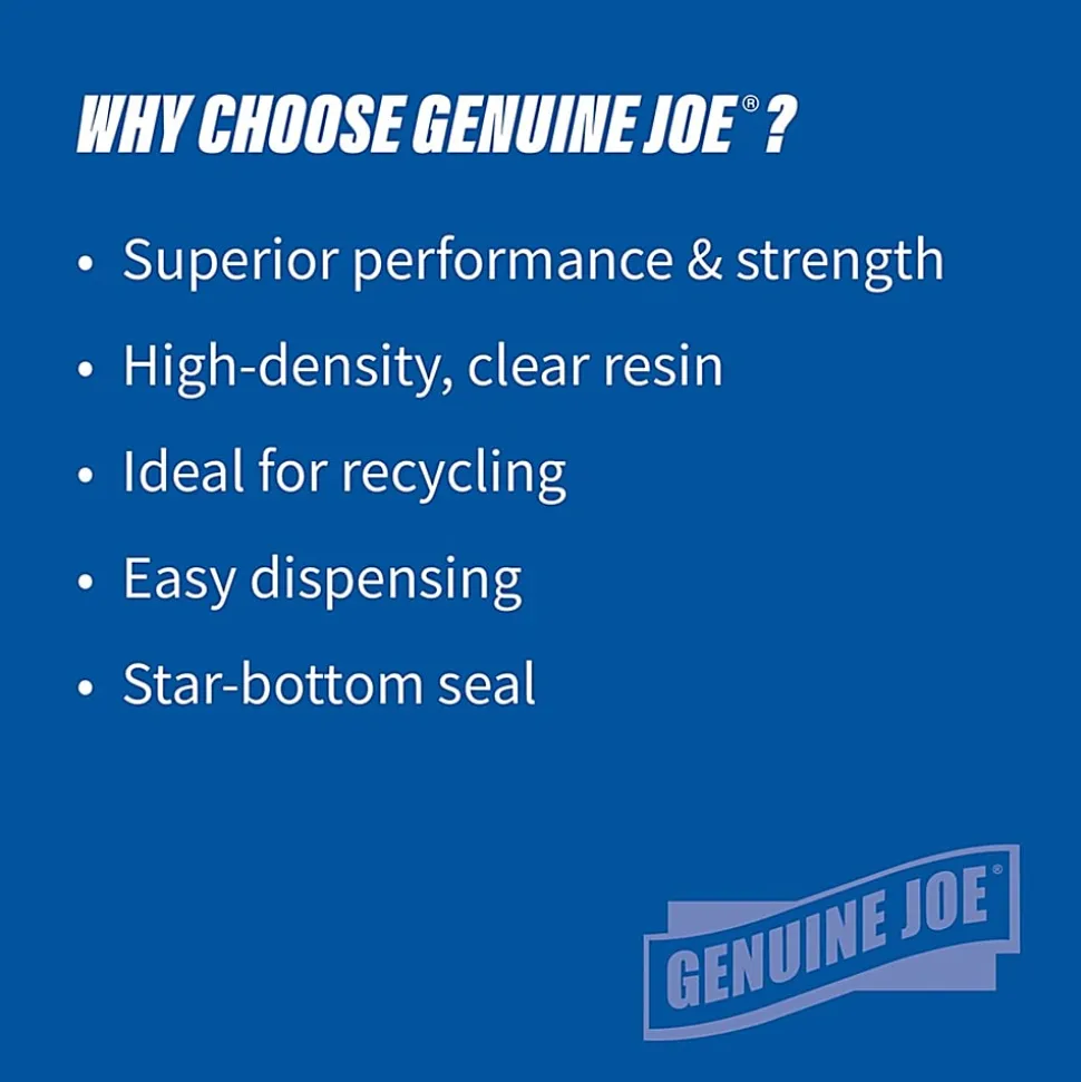 Genuine Joe High-Density Can Liners, 0.63 mil, 16 Gallons, 24" x 33", Clear, Box Of 1,000 Liners