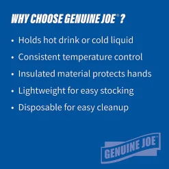 Genuine Joe Hot/Cold Foam Cups, 16 Oz, White, Carton Of 500 Cups