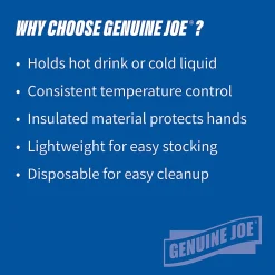 Genuine Joe Hot/Cold Foam Cups, 8 Oz, White, Carton Of 1,000 Cups