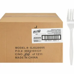 Genuine Joe Individually Wrapped Fork - 1 Piece(s) - Fork - 1 x Fork - Disposable - White - 1000/Carton