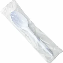 Genuine Joe Individually Wrapped Spoon - 1 Piece(s) - Spoon - 1 x Spoon - Disposable - White - 1000/Carton