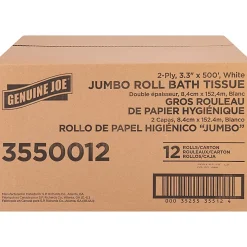Genuine Joe Jumbo Jr Dispenser Bath Tissue Roll - 2 Ply - 3.30