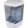 Genuine Joe Liquid Soap Dispenser - Manual - 1.44 quart Capacity - See-through Tank, Water Resistant - White - 1 Each