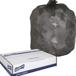 Genuine Joe® 0.35-mil Linear Low-Density Trash Liners, 10 Gallons, 24" x 23", Black, Carton Of 1000