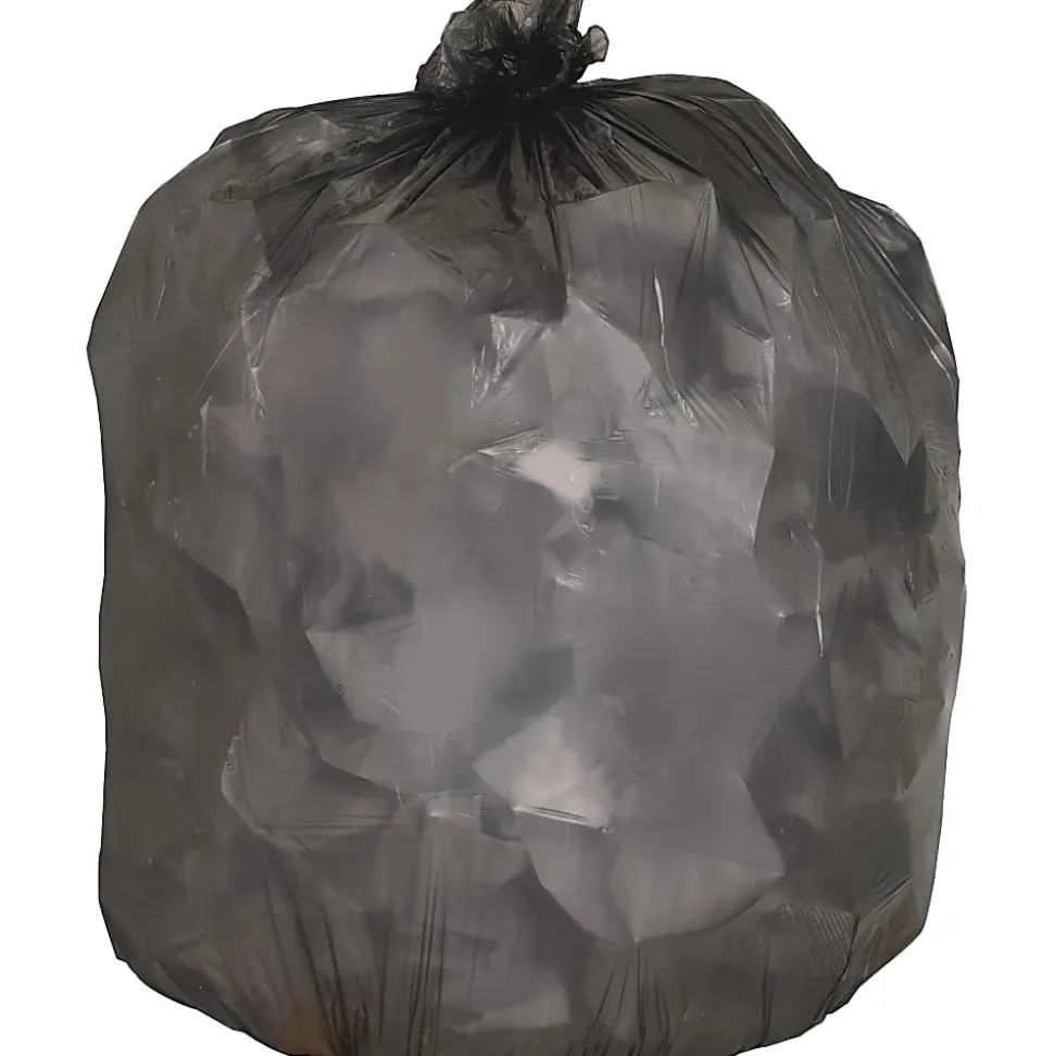 Genuine Joe® 0.35-mil Linear Low-Density Trash Liners, 10 Gallons, 24" x 23", Black, Carton Of 1000