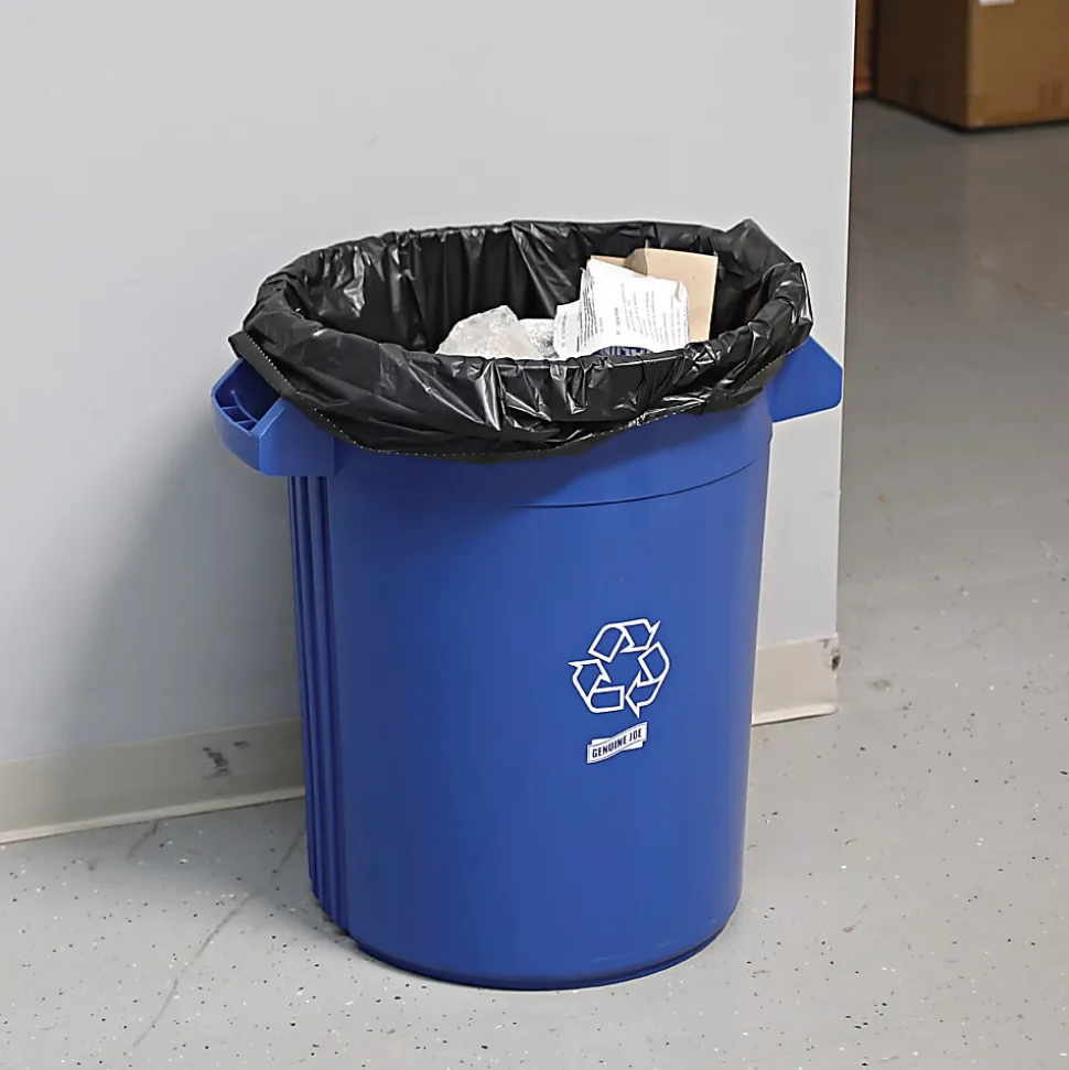 Genuine Joe 1.5 mil Trash Bags, 45 gal, 39"H x 46"W, Black, 50 Bags