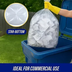Genuine Joe 0.6 mil Trash Bags, 0.6 mil, 60 gal, 38