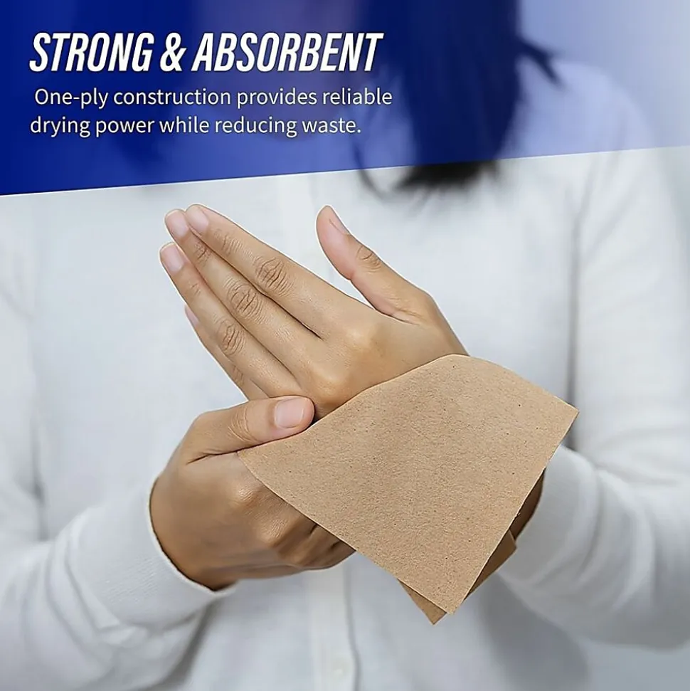 Genuine Joe Multi-Fold 1-Ply Paper Towels, Natural, Pack Of 4000 Sheets