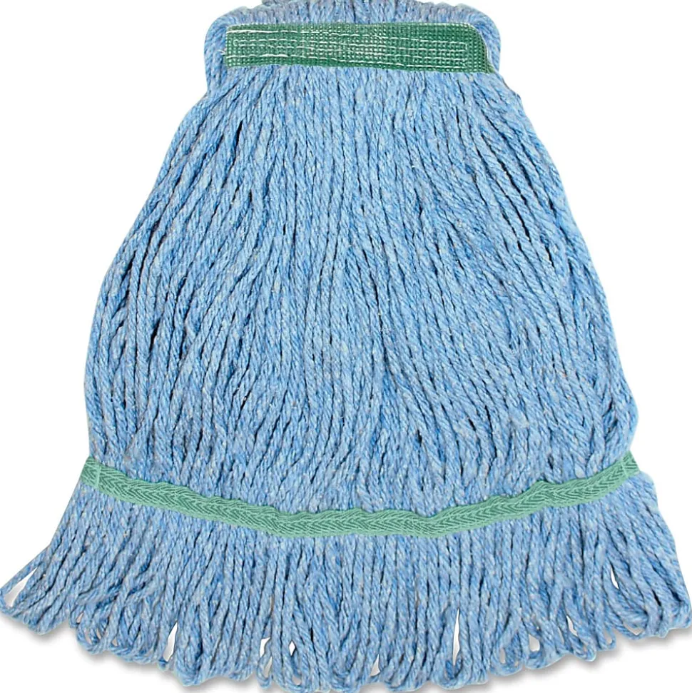 Genuine Joe Narrow Band Medium Mophead - Medium - Rayon, Cotton, Fiber, Cotton - 1 Each